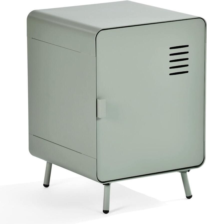 Ibenzoa Nachtkastje met Planken en Deur Multifunctionele Tafel voor Woonkamer Slaapkamer Kantoor in Industriële Stijl Lichtgroen