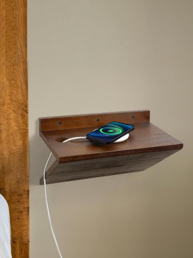 Ibenzoa Nachtkastje zwevend met kabeldoorvoer en modern ontwerp voor kleine ruimtes