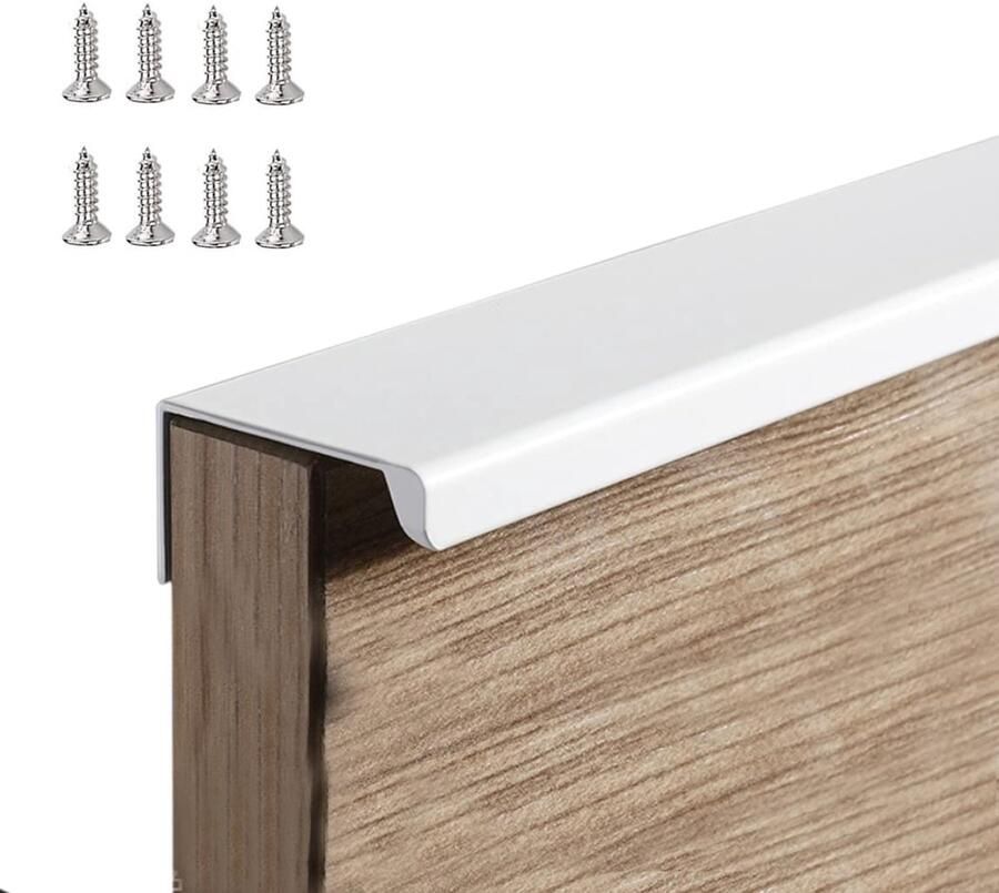 Ibenzoa Onzichtbare en Moderne Kastgrepen voor Kasten en Lades Set van 4 Stuks Lichtwit