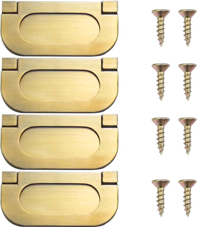 Ibenzoa Onzichtbare meubelgrepen set met schroeven voor kasten laden en kledingkasten in goudkleur