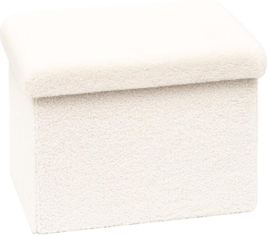 Ibenzoa Opvouwbare Fluwelen Zitpoef met Opbergruimte en Sterk MDF Frame 42 x 32 x 32 cm