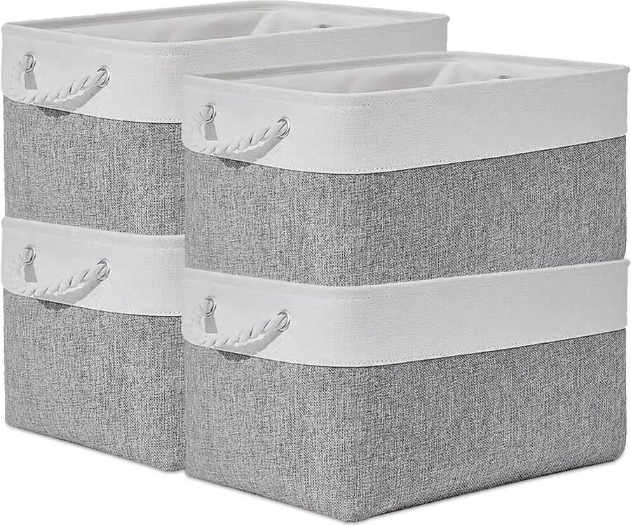 Ibenzoa Opvouwbare Stoffen Opbergdozen Set van Vier Voor Kallax & Opslag
