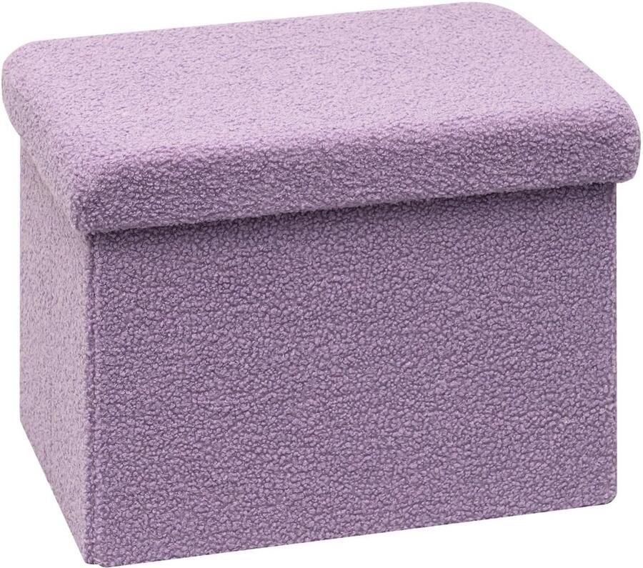 Ibenzoa Opvouwbare Zitkubus met Opbergruimte en Fluwelen Bekleding in Stijlvol Paars Design