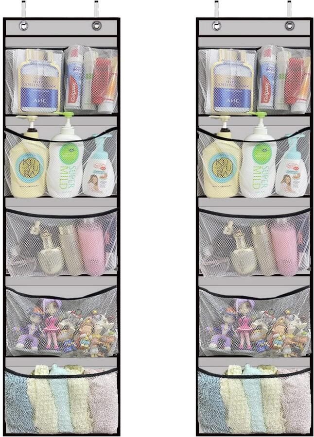 Ibenzoa Over-de-deur hangorganizer met 5 ruime vakken voor veelzijdige opbergmogelijkheden