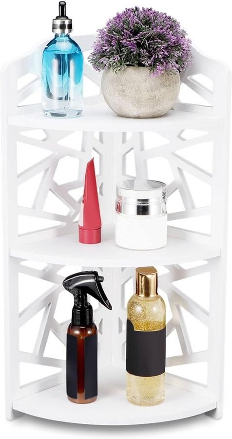 Ibenzoa Praktische en veelzijdige staande hoekplank voor badkamer en woonkamer