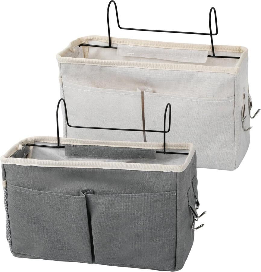 Ibenzoa Praktische hangende opbergtassen voor bed met meerdere vakken en haken