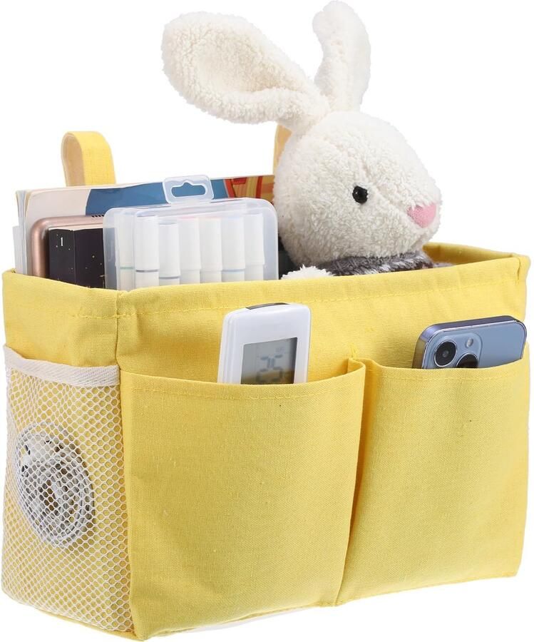 Ibenzoa Praktische nachtkast organizer met meerdere zakken en verstelbare bevestiging