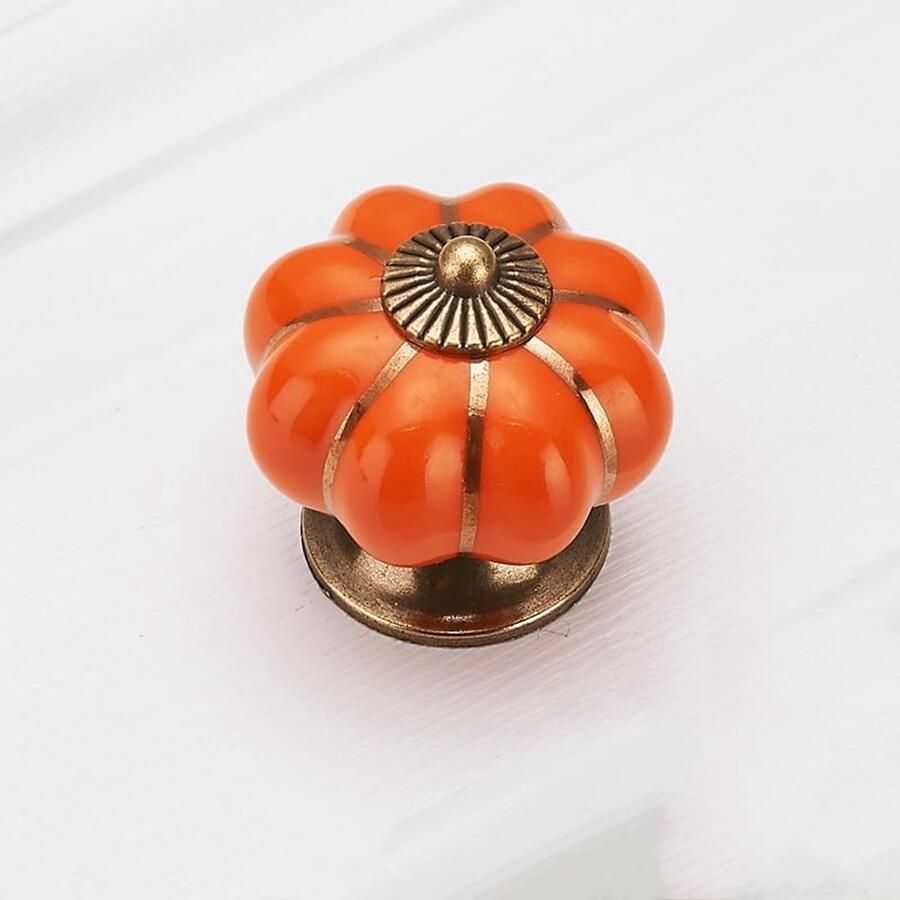 Ibenzoa Retro Knoopset van Zes Antieke Pompoenen – Perfect voor Kledingkasten en Interieur