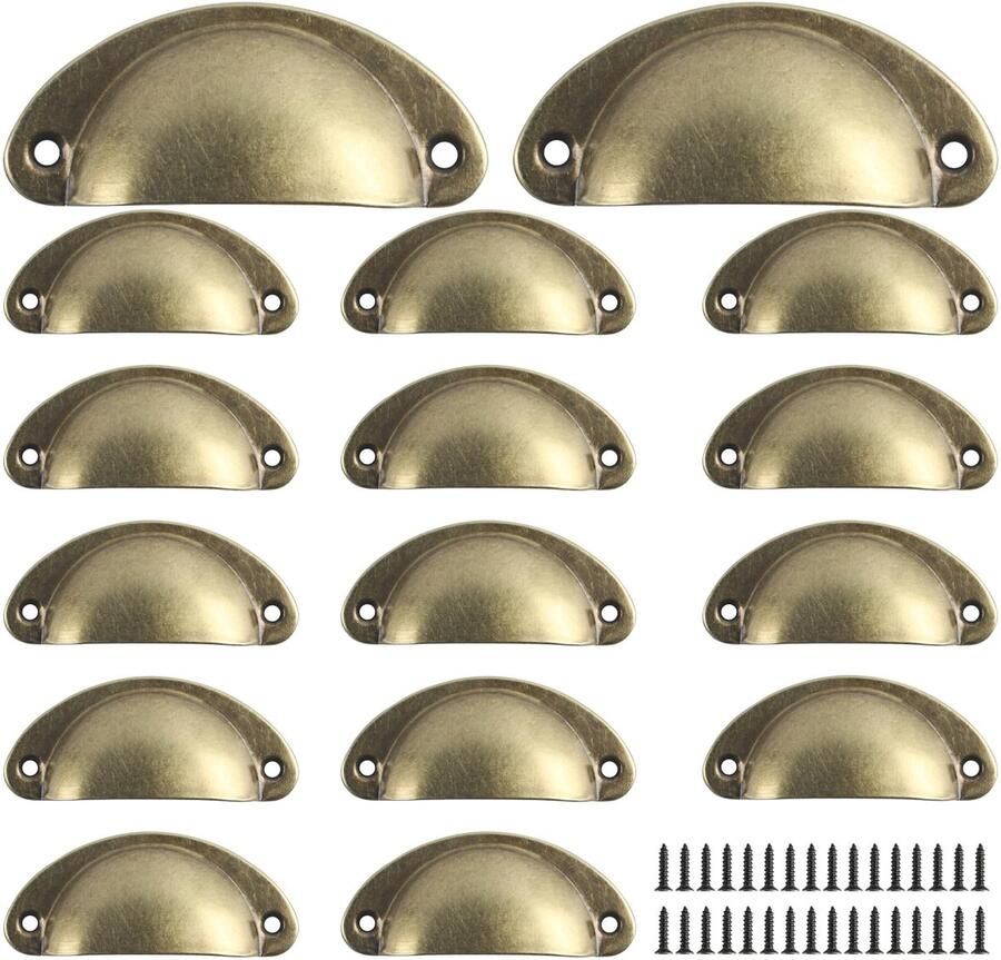 Ibenzoa Retro Stijlvolle Halfronde Handgrepen voor Kasten en Laden Set van 16 Stuks