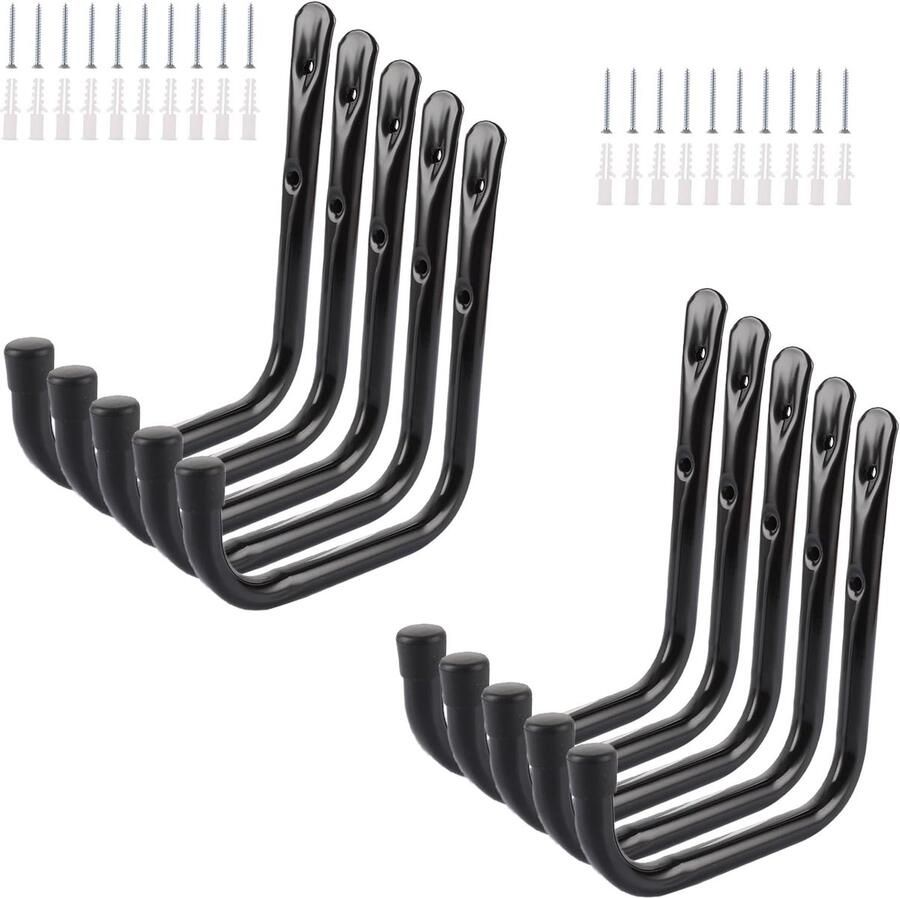 Ibenzoa Robuuste Haken Set van 10 Stukken Zwart Gehard Staal voor Toepassingen