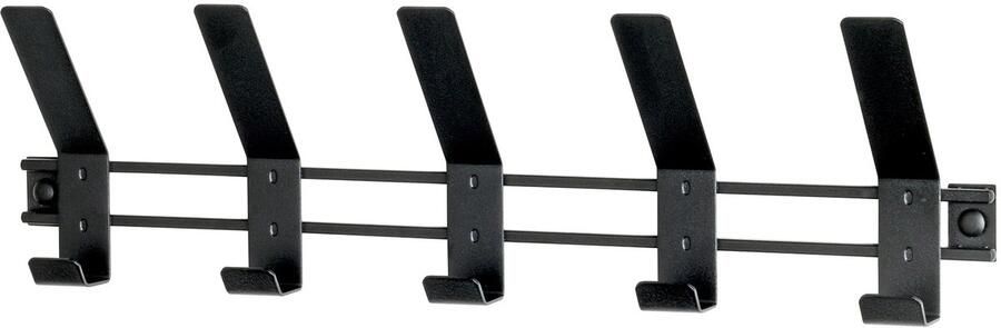 Ibenzoa Robuuste Metaal Kapstok met Vijf Haken Zwart Gepoedercoat