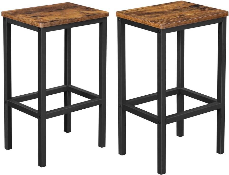 Ibenzoa Robuuste Metalen Barkrukken Dubbele Set Stijlvol Industrieel Design