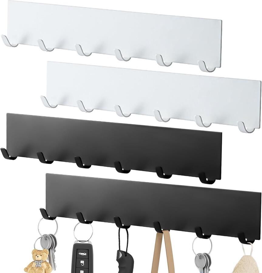 Ibenzoa Robuuste Roestvrij Stalen Kapstokset – 4 Haken Universele Montage