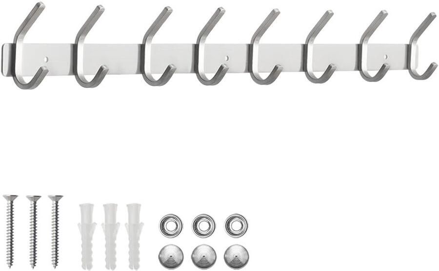 Ibenzoa Robuuste Wandhaken Set Roestvrij Staal Geborsteld Max. Draagkracht 30 kg