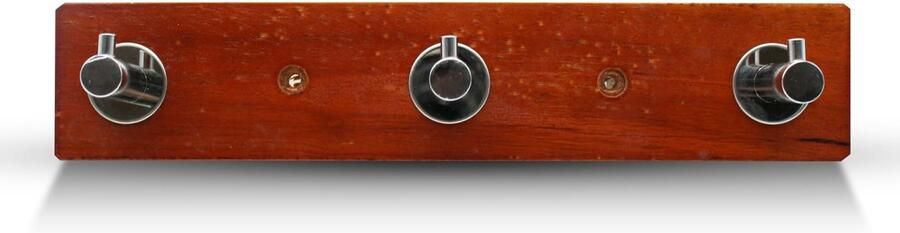 Ibenzoa Robuuste Wandkapstok met Drie Haken Kastanjebruin