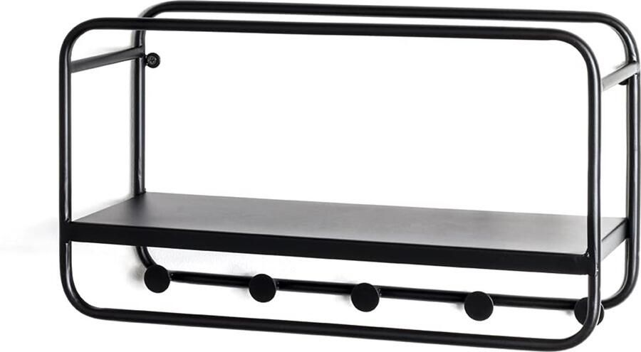 Ibenzoa Robuuste Wandkapstok van Metaal met 5 Haken en Planken