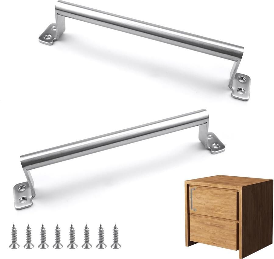 Ibenzoa Roestvrijstalen schuifdeur- en kastgrepen set met 8 bevestigingsschroeven