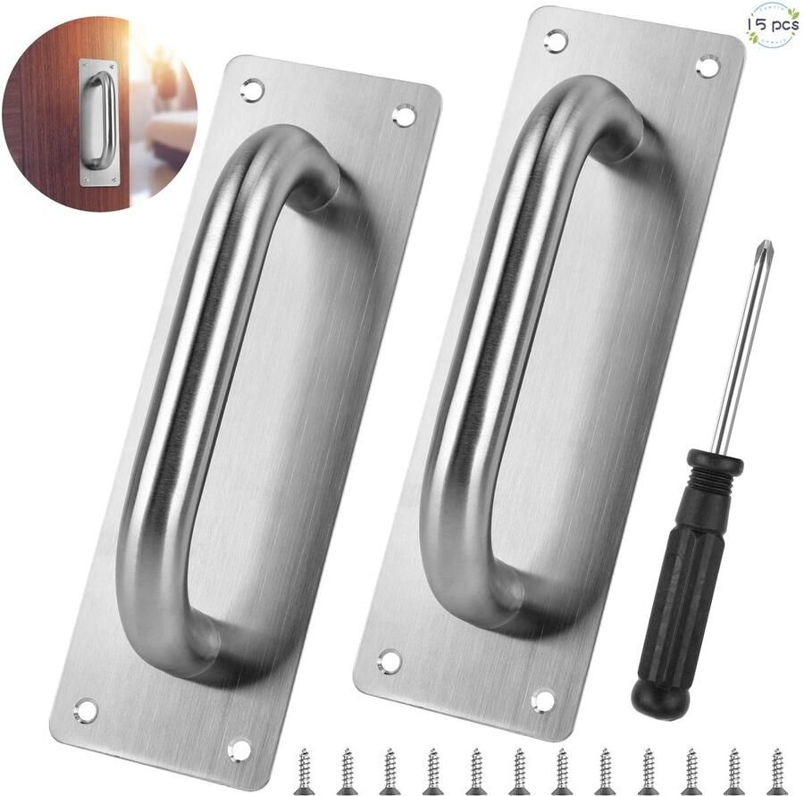 Ibenzoa Roestvrijstalen Schuifdeurgrepen Set van 2 voor Deurtoepassingen Inclusief Bevestigingsmateriaal