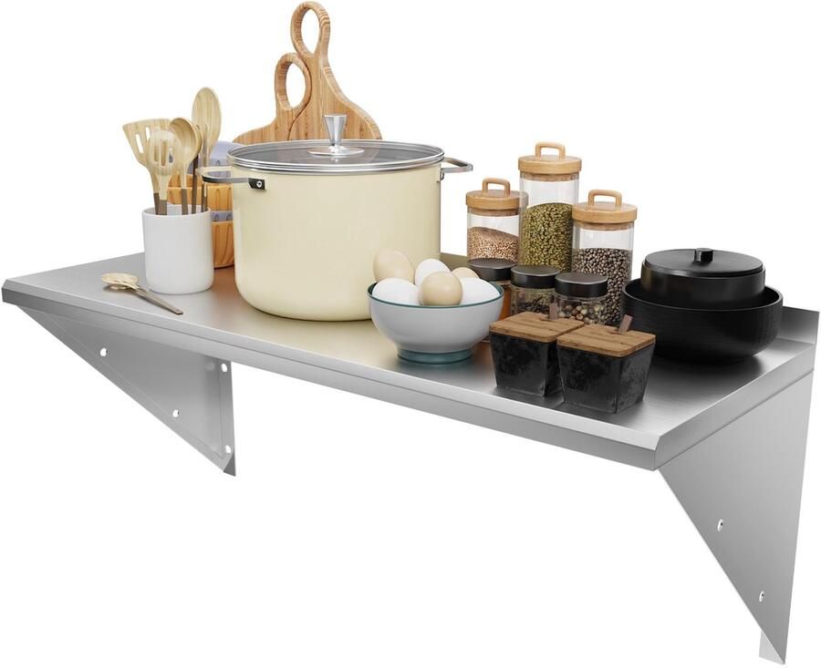 Ibenzoa Roestvrijstalen wandrek met boogdesign voor veelzijdig gebruik in keuken