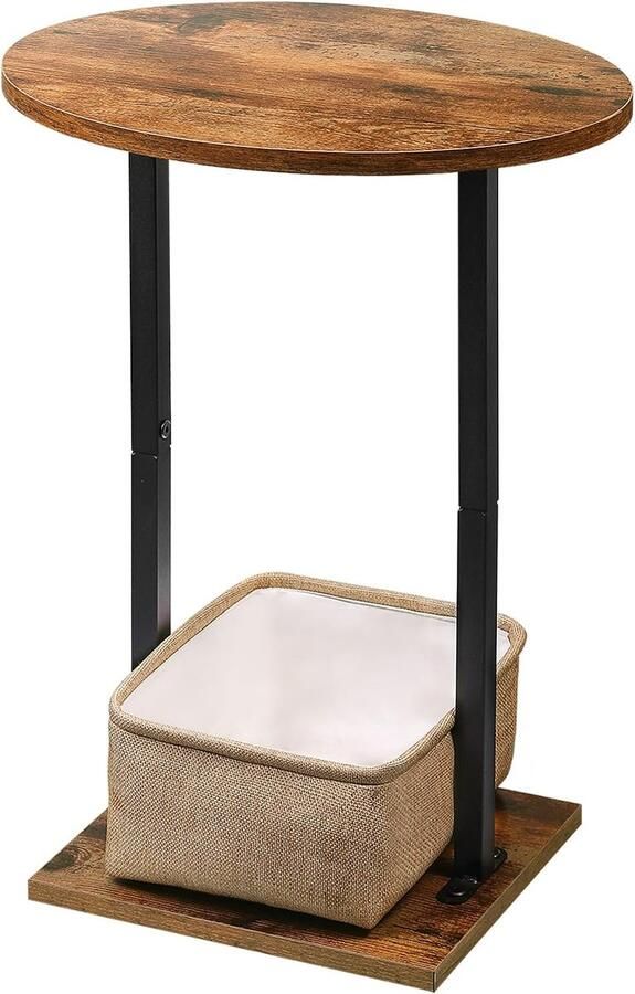 Ibenzoa Ronde Houten Bijzet tafel met Robuust Metaal Frame Perfect voor Interieurstijlen