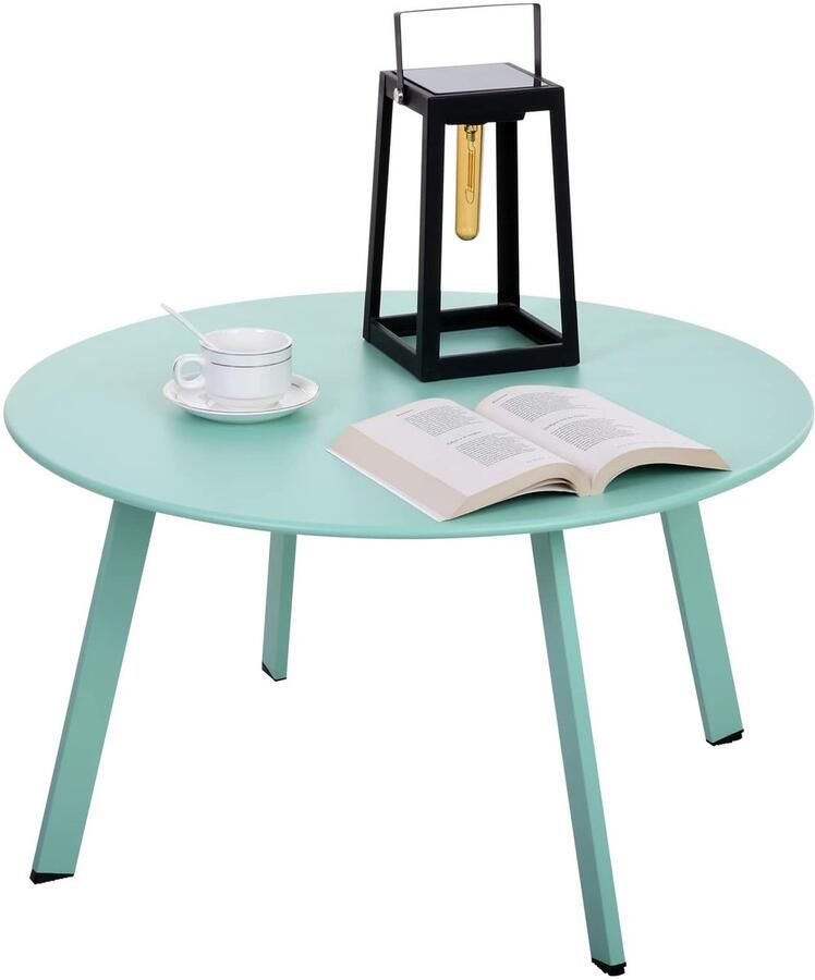 Ibenzoa Ronde Metalen Tuinbijzettafel Groen Ø 70 x 40 cm