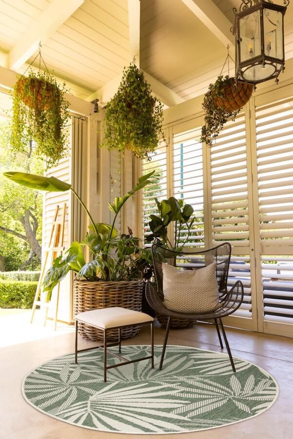 Ibenzoa Ronde weerbestendige buitenkleed voor balkon en terras van 160 cm