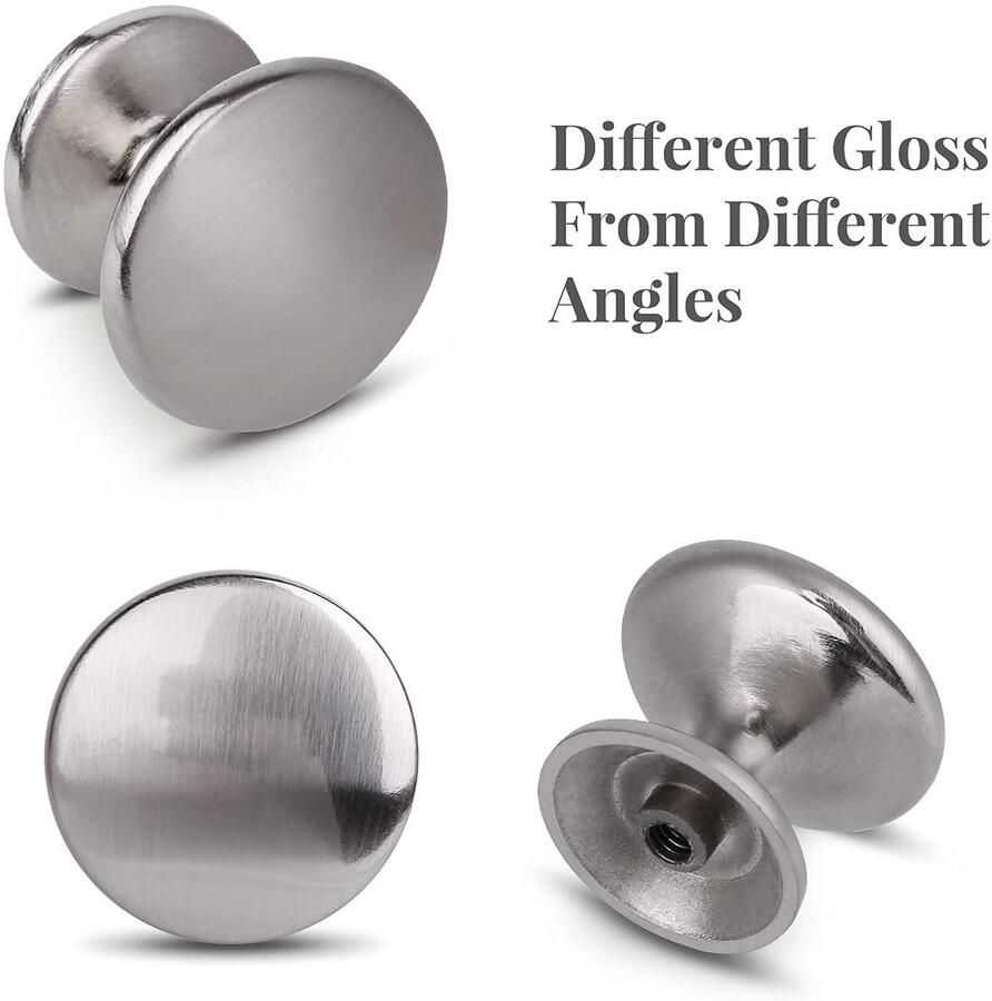 Ibenzoa Ronde zilverkleurige kastknoppen set van 12 met schroeven voor veelzijdig gebruik