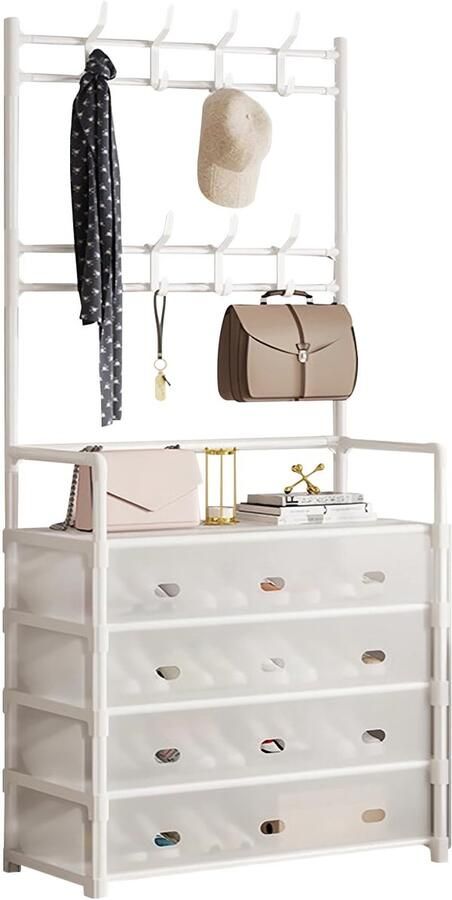 Ibenzoa Ruim kledingrek met hoedenhaken en schoenenrekken voor opbergruimtes