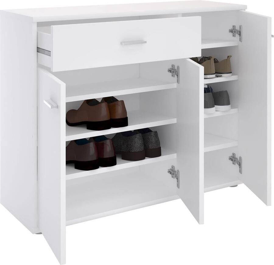 Ibenzoa Ruime en Stijlvolle Witte Schoenenkast met Meerdere Opbergmogelijkheden