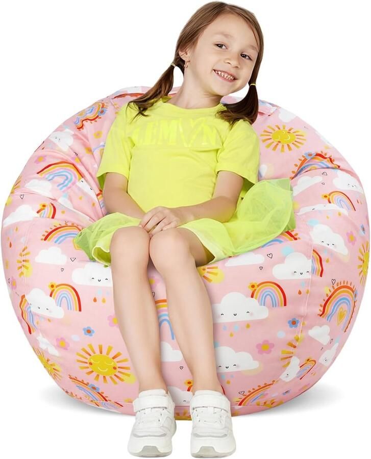 Boho Regenboog Zitzak Stoelhoes voor Kinderen Alleen Hoes Voor Binnen en Buiten