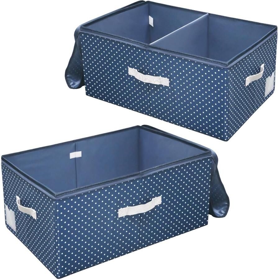 Ibenzoa Ruime Opvouwbare Opbergdozen Set van 2 met Verstelbare Indeling en Driezijdige Ritssluiting