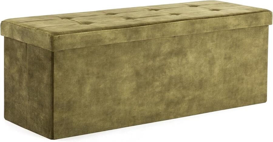 Ibenzoa Ruime Vloerkist met Inwerpdeksel Zachte Stoffering en Stabiele Constructie