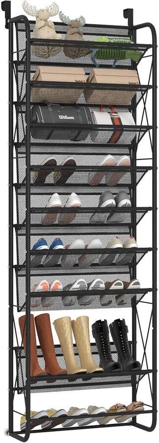 Ibenzoa Ruimtebesparend 10-laags schoenenrek met hangende planken en multifunctioneel ontwerp