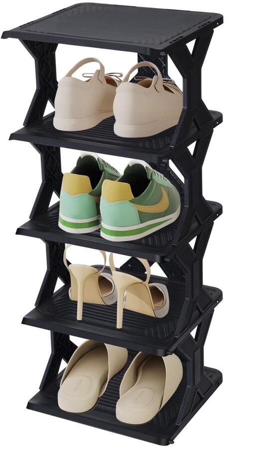 Ibenzoa Ruimtebesparend schoenenrek met 5 niveaus voor ruimtes in huis