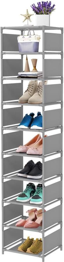 Ibenzoa Ruimtebesparend Schoenrek voor 10-15 Paar Schoenen en Laarzen met Verstelbare Hoogte