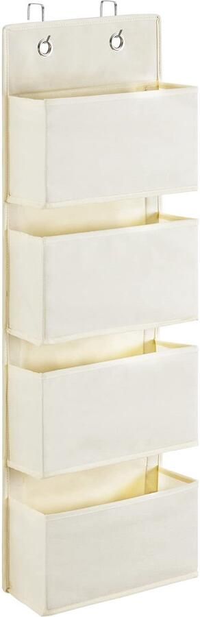 Ibenzoa Ruimtebesparende Hangende Deurorganizer met Vier Royale Vakken en Metalen Haken voor Ruimtes