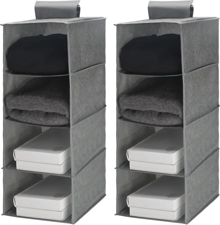 Ibenzoa Ruimtebesparende hangende kastorganizer met 4 vakken voor opslag