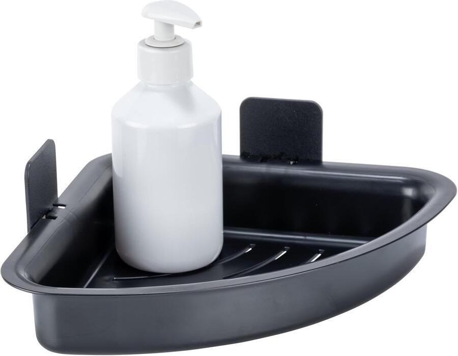 Ibenzoa Ruimtebesparende hoekplank voor badkamer zonder boren met kleefpad