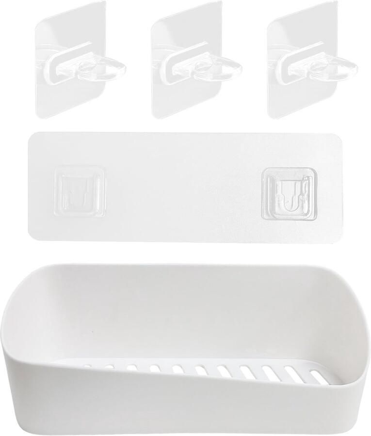 Ibenzoa Ruimtebesparende Opbergoplossing: Witte Mand met Haken voor Keuken en Badkamer