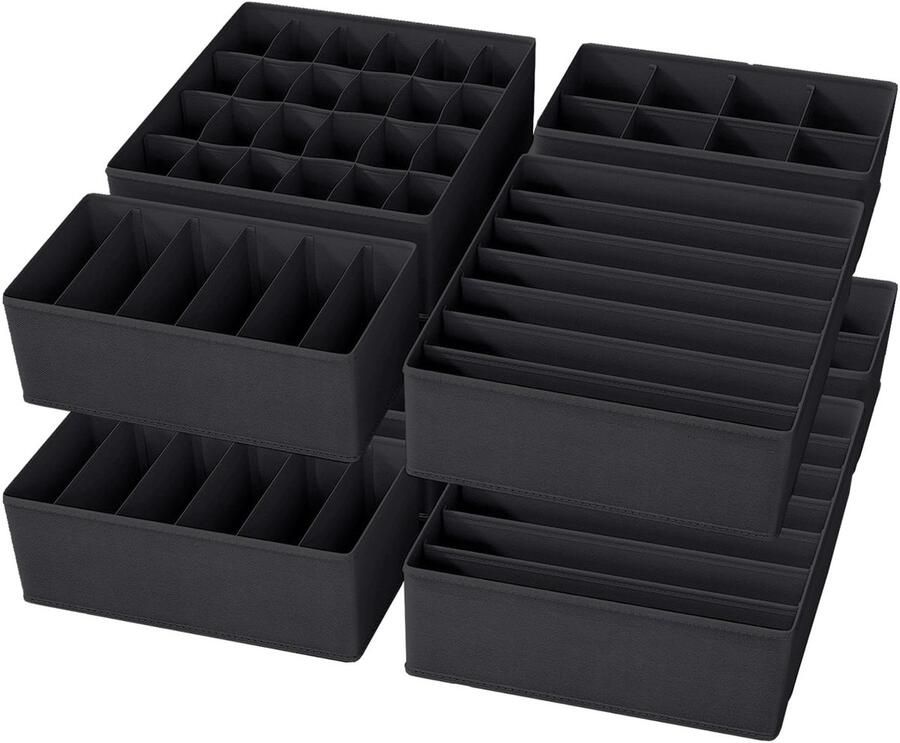 Ibenzoa Ruimtebesparende set van 8 opvouwbare kastorganizers voor optimale opbergruimte