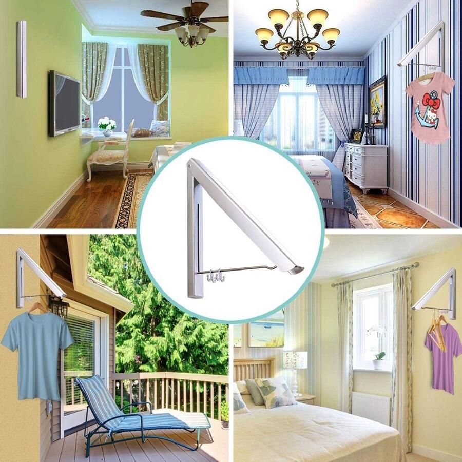 Ibenzoa Ruimtebesparende uitklapbare kapstok voor muurmontage in kleine ruimtes