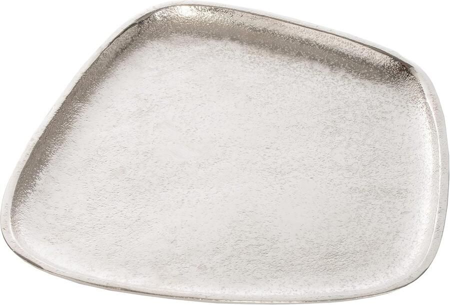 Ibenzoa Ruwe Zilveren Aluminium Serveerschaal Elegantie voor Uw Tafel
