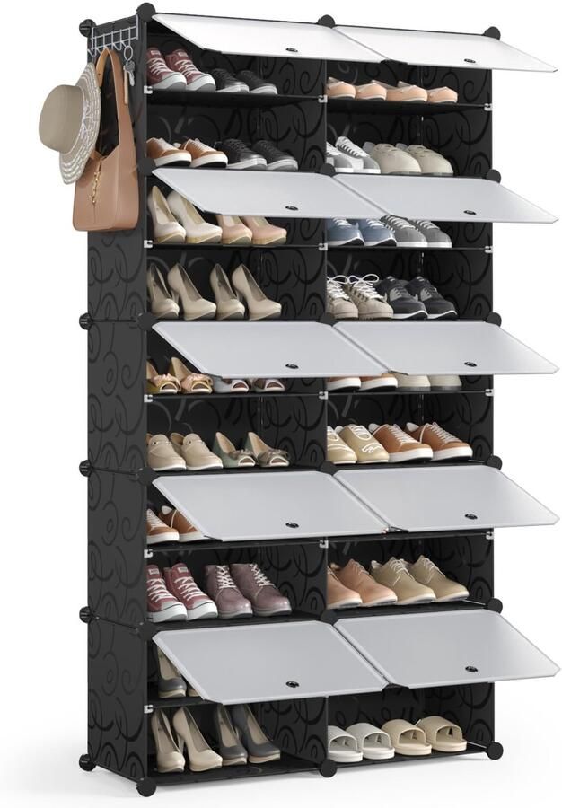 Ibenzoa Schoenenrek met 10 niveaus voor 40 paar schoenen ruimtebesparende organizer voor elke kamer