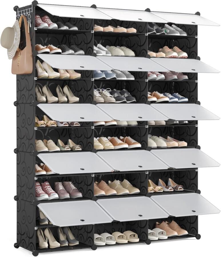 Ibenzoa Schoenenrek met 10 niveaus voor maximaal 60 paar schoenen Ruimtebesparend ontwerp voor elke kamer