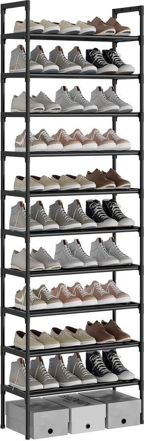 Ibenzoa Schoenenrek met 10 Verstelbare Niveaus voor Maximaal 30 Paar Schoenen Robuust en Stijlvol Ontwerp