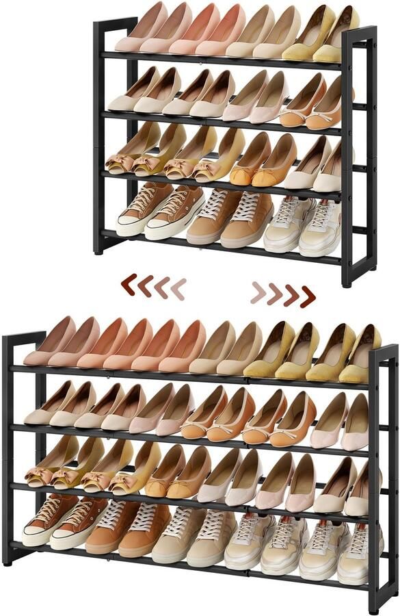 Ibenzoa Schoenenrek met 4 Verstelbare Niveaus voor Optimaal Ruimtegebruik in Huis