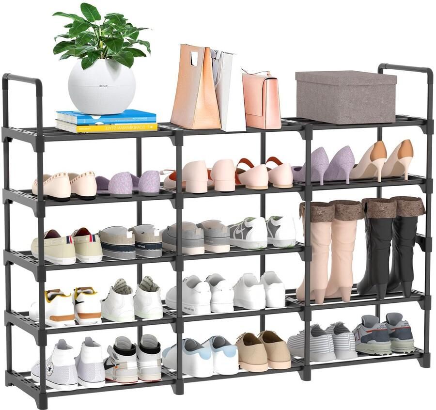 Ibenzoa Schoenenrek met 5 niveaus voor maximaal 30 paar ruimtebesparend en stijlvol ontwerp voor woonkamer en hal