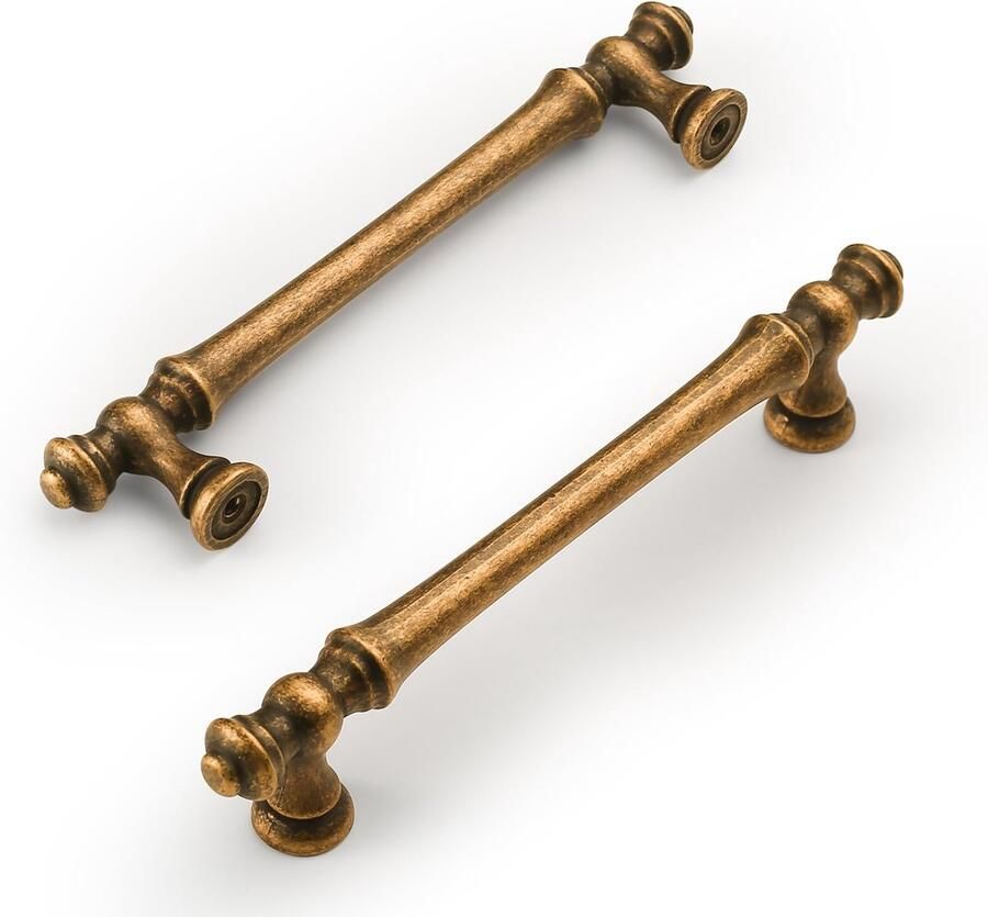 Ibenzoa Set van 10 antiek messing kastgrepen voor keukens en meubels