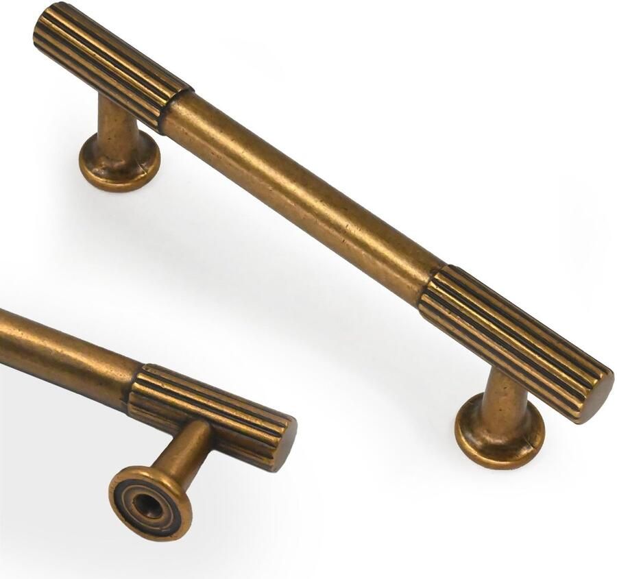 Ibenzoa Set van 10 decoratieve meubelgrepen in antiek messing voor kasten