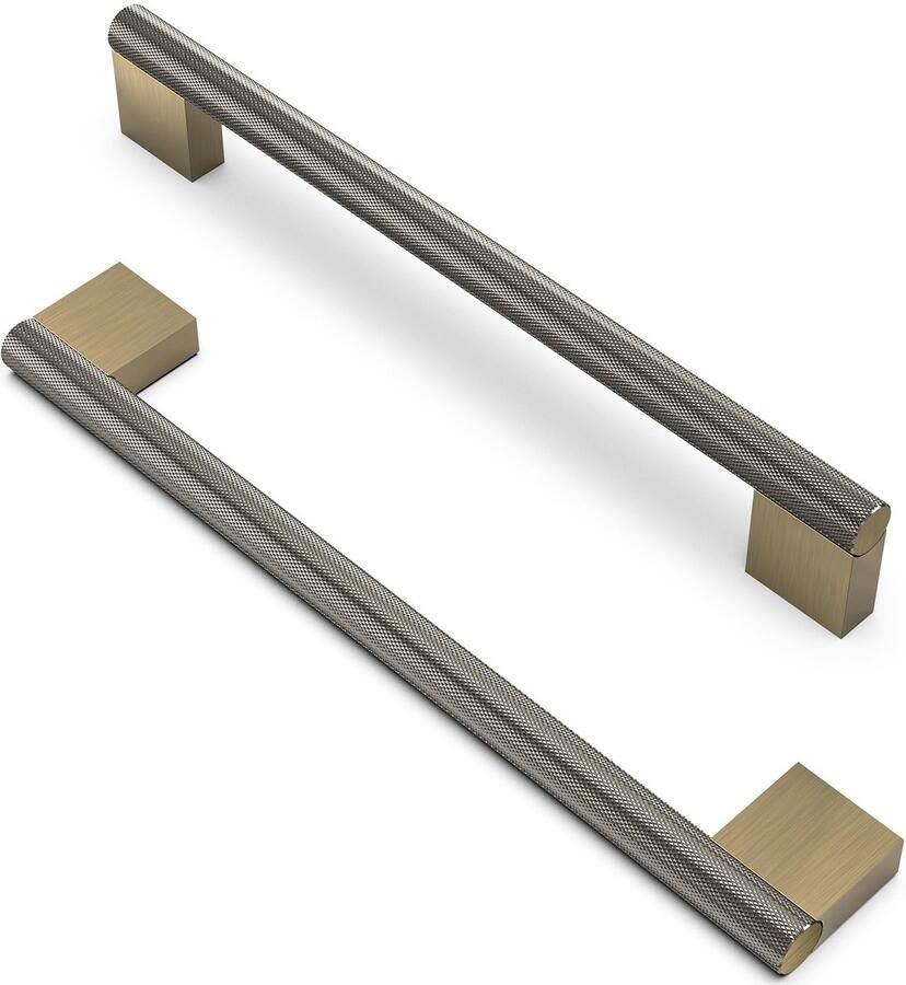 Ibenzoa Set van 10 klassieke kastgrepen met gekarteld ontwerp en antieke messing afwerking voor keukenkasten